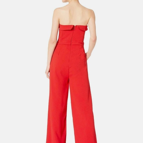 Cupcakes & Cashmere Vibrant Red Strapless Jumpsuit - Picture 2 of 9